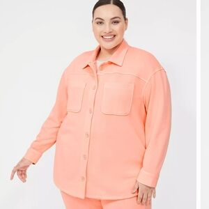 Livi Active Front Button Terry Shacket Sz 26/28. NWOT